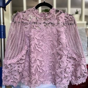 Lilac Crochet Lace Top